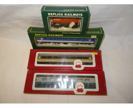 Two Dapol 'OO' gauge Intercity Coaches, MK IID 1st Class and MK IID 2nd Class, also two Replica Railways 'OO' gauge pieces co