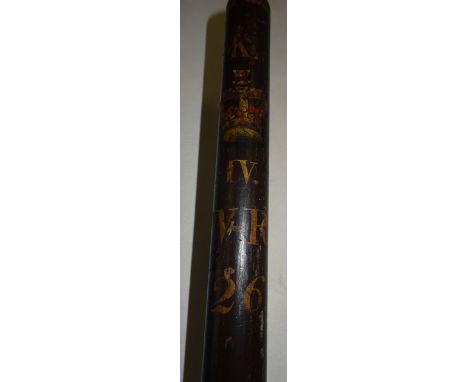 A William IV Night Stick with painted gilt decoration.  26" (66cms) long.