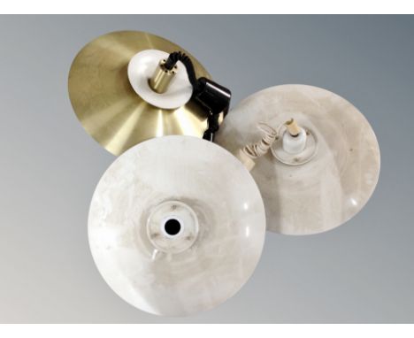 Three 1970's Scandinavian pendant light fittings 