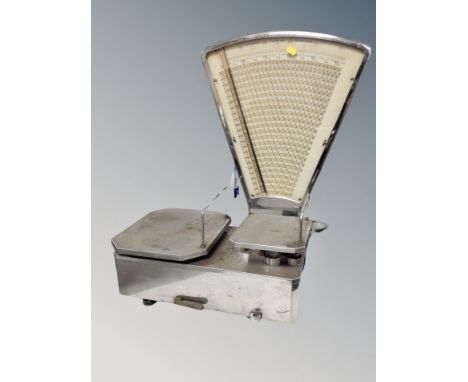 A set of Danish chrome grocer's scales 