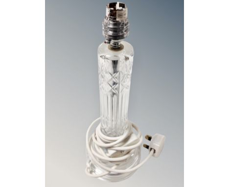 A crystal lamp base, height 31 cm 