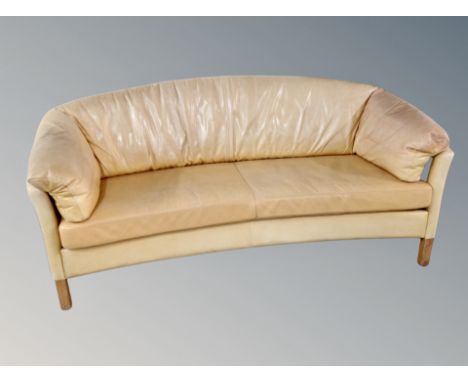 A Danish leather banana sofa by Morgens Hansen 