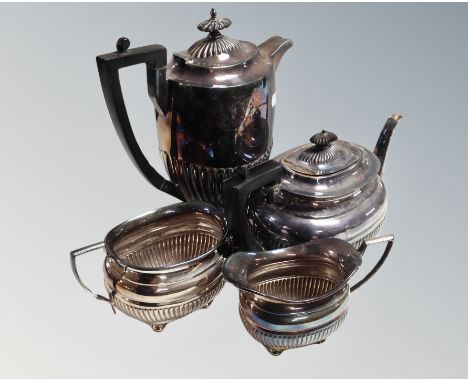 A silver plated four piece tea service 