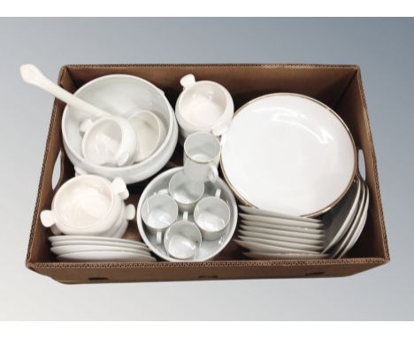 A box of German Thomas gilt porcelain dinner ware, further ceramic dishes etc 