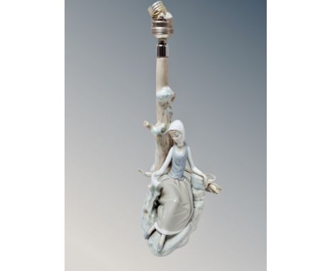 A Lladro figural lamp base (as found) 