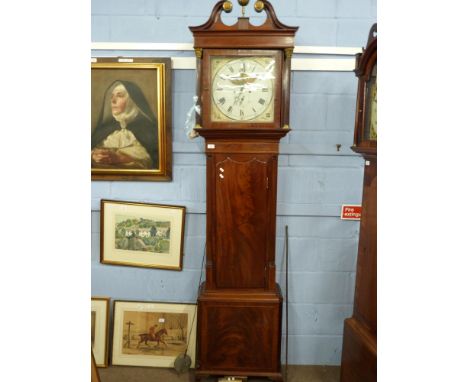 Wilkinson, Preston, a 19th century longcase clock, the square painted face with Arabic and Roman numerals, subsidiary second 