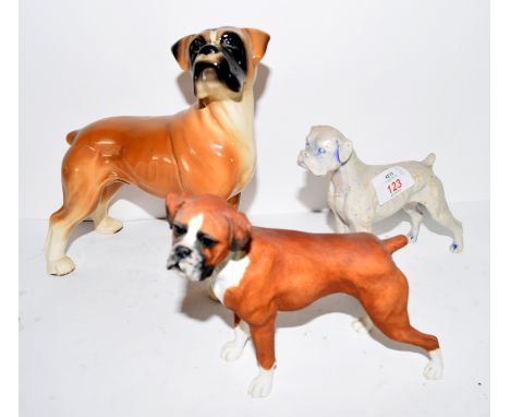 Group of ceramic dogs including two bulldogs (3)