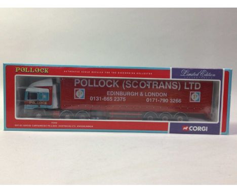 CORGI, 75205 & CC12903 ERF EC Series Curtainside Pollock (Scotrans) Ltd. Helensburgh and Scania Topline Curtainside - Currie 