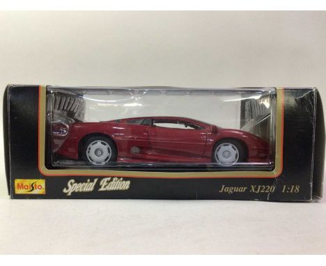 MAISTO, THREE SPECIAL EDITION 1:18 SCALE MODELS Jaguar XK220, Mercedes-Benz A-Class and Jaguar Mark II, boxed