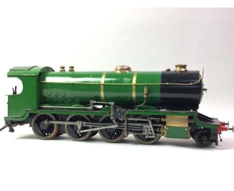 SCRATCH BUILT LIVE STEAM MODEL LOCOMOTIVE AND TENDER, 3 1/2" GAUGE in green LNER livery89.5cm long