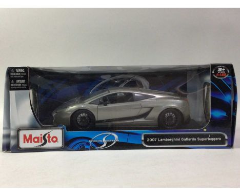 MAISTO, TWO SPECIAL EDITION 1:18 SCALE MODELS 2007 Lamborghini Gallardo Superleggera and Citroen 2CV (1952), boxed