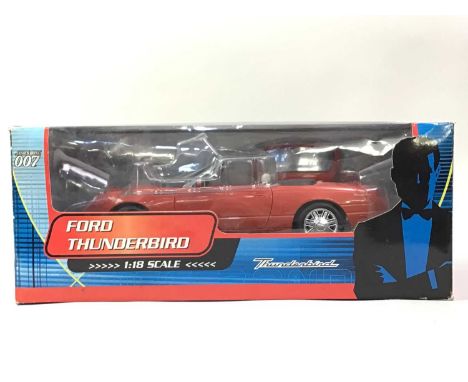 JAMES BOND 007, THREE 1:18 SCALE MODELS Ford Thunderbird, Jaguar XKR Roadster and Aston Martin V12 Vanquish, boxed