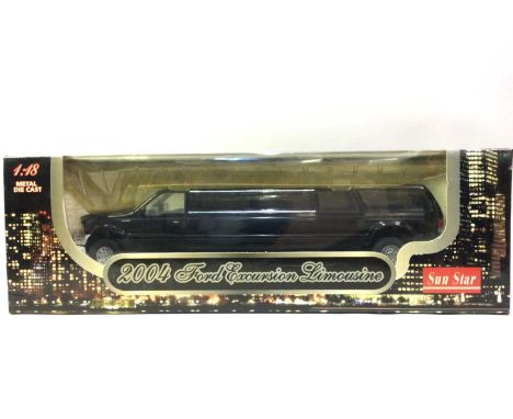 SUNSTAR, 1:18 SCALE MODEL 2004 Ford Excursion Limousine, boxed