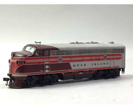 MODEL RAILWAY, EIGHT US LOCOMOTIVES including Rock Island, Union Pacific and Southern Pacific, two branded Kato and Life-Like