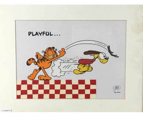 THE JIM DAVIS STUDIO, 'PLAYFUL' FROM GARFIELD, LIMITED EDITION SERIGRAPH CEL mounted, framed and under glass, with Park West 