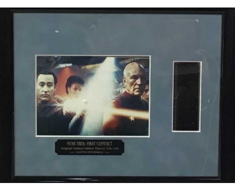 STAR TREK, FIRST CONTACT ORIGINAL FILMCEL limited edition no. 26/100, issued by Legends Memorabilia, CoA verso, along with a 