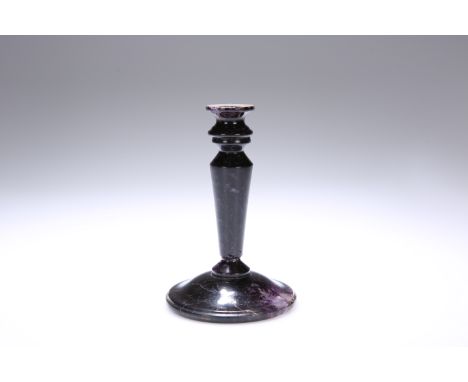 A RARE DERBYSHIRE BLUE JOHN TAPER STICK, LATE 18th CENTURY,&nbsp;the urn form cup on a tapering faceted standard, raised on a