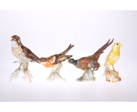 A GROUP OF GOEBEL BIRD MODELS, varying sizes, (16); and A GOEBEL MODEL OF A LAMB. (17)