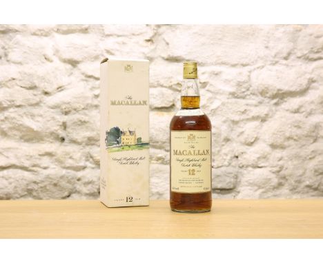 1 RARE 1 LITRE BOTTLE FROM 1980’S MACALLAN 12 YEAR OLD MALT WHISKY – MATURED IN SHERRY WOOD,&nbsp;(High fill level) in Origin