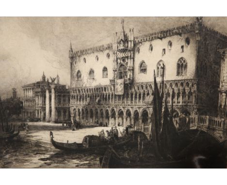 ANDREW FAIRBAIRN AFFLECK (1869-1935), VENICE, signed in pencil, etching, framed. 41cm by 60.5cm