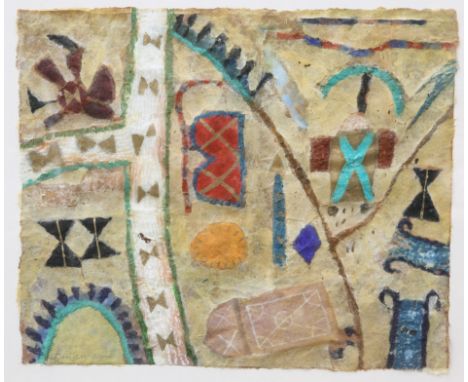 SARAH BUSHMAN, "CLEAR AS THE SUN", signed lower left, mixed media, framed. 28cm by 33cm