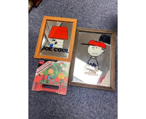 Two Vintage Snoopy advertising mirrors and one other snoopy item. 