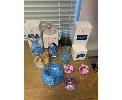 A Quantity of various Caithness glass paperweights and vases 