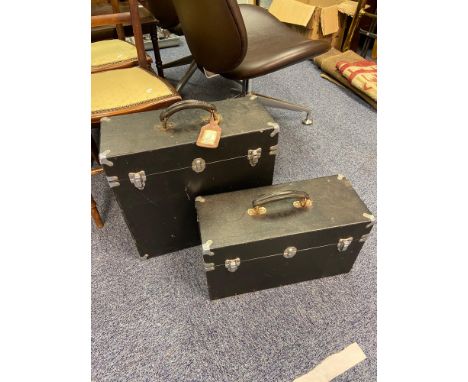 Two vintage travel vanity style cases 