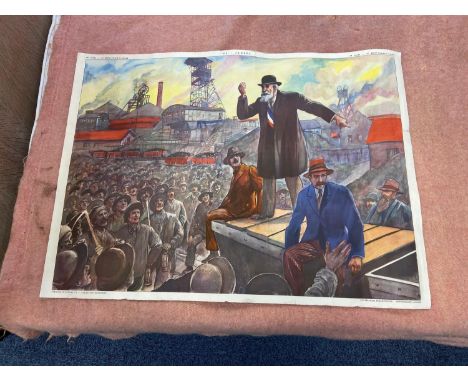 A Vintage French double sided poster. Tableaux D'Histoire C E- Collection Rossignol. 