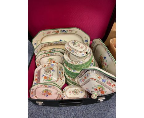 A Large Copeland late Spode 'Chinese Rose' Dinner set. 