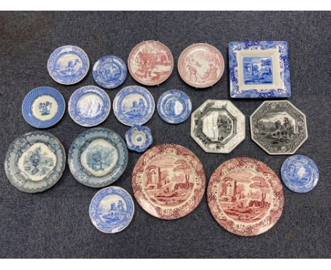 A Collection of Spode and Copeland spode wall plates and cabinet plates. 