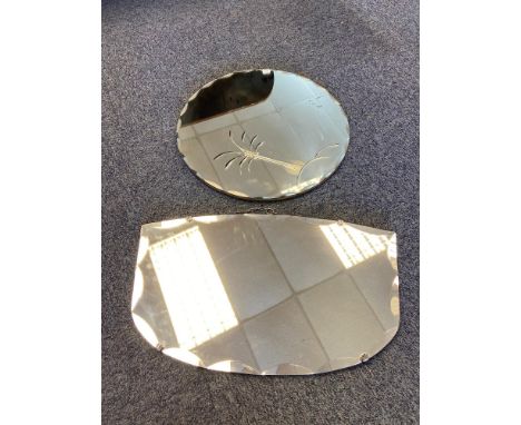 Two vintage bevel edge mirrors 