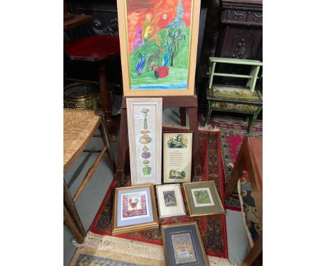 A Lot of various artworksto include Noah and the arc print, Painting titled Branches and signe3d by the artist.[Originally so
