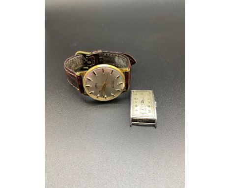 A Vintage Montine of Switzerland 17 Jewel Incabloc gents watch [Working] Together with an Art Deco style ARSA Extra watch [Wo