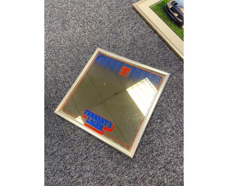 A Small vintage Tennent's Lager advertising mirror. 
