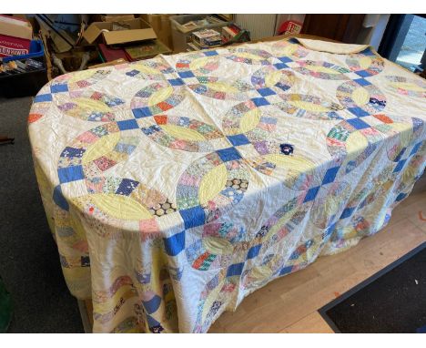 A Large vintage patchwork blanket. 