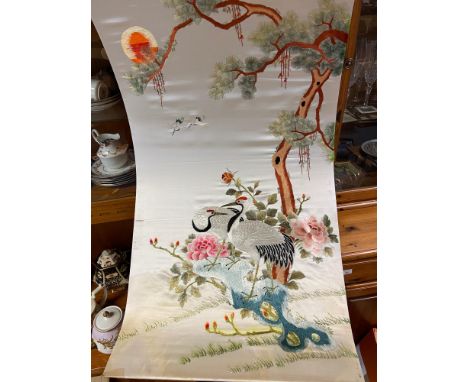 A Large Oriental silk tapestry 