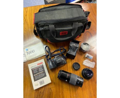 Minolta 7000 Camera with lenses and carry case. 