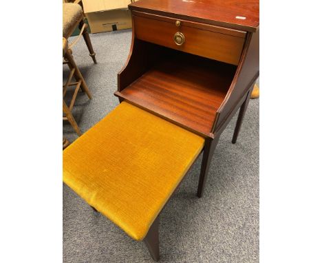 A Vintage telephone table with pull out stool. 