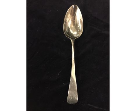 Georgian silver serving spoon marked Exeter 1825. 59.7