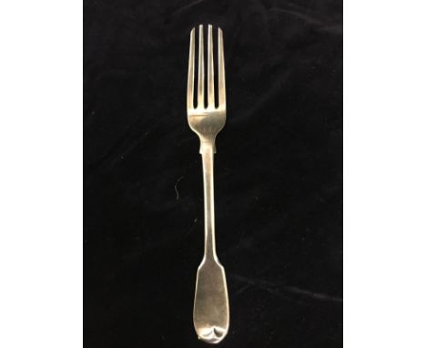 Georgian silver table fork marked London 1825. 62.5gms