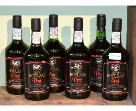 Boplaas late bottle vintage Port, south Africa 1989, 6 bottles