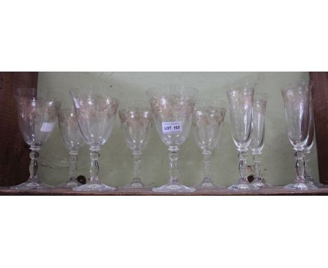 A selection of probably Venetian handmade drinking glasses to include red wine &amp; champagne&nbsp;