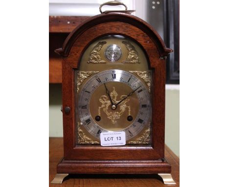 A mahogany cased reproduction Georgian design bracket clock