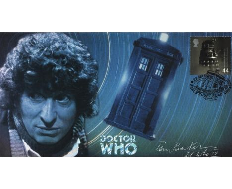 Dr Who Tom Baker signed 2000 Scott official Dr Who FDC, he has added Dr Who IV, nice collectable item.  Good condition. All a