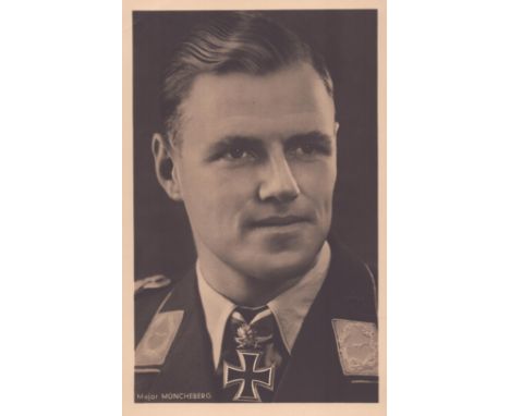 Luftwaffe WW2 Joachim Muncheberg unsigned vintage Hoffman portrait postcard (31 December 1918 - 23 March 1943) was a German L