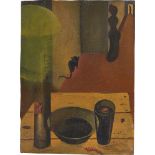 Gottfried Brockmann. Ohne Titel (Interieur mit Katze). Um 1923