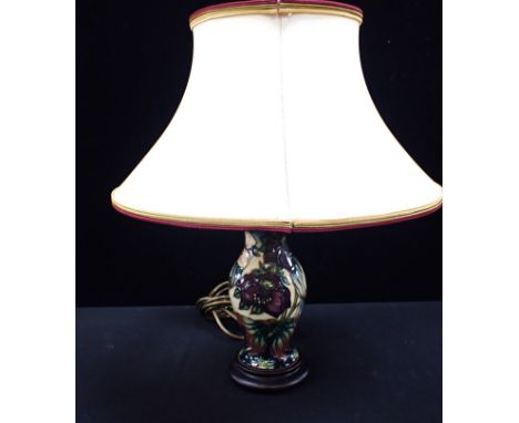 MOORCROFT HELLEBORE TABLE LAMP AND SHADE 22cm height