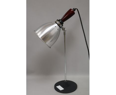 A 1970's chrome brushed steel desk lamp height 48cm