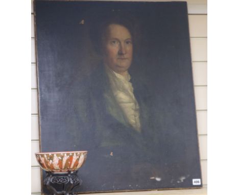 Early 19th century, oil on canvas, Portrait of a gentleman, 75 x 63cm, unframed